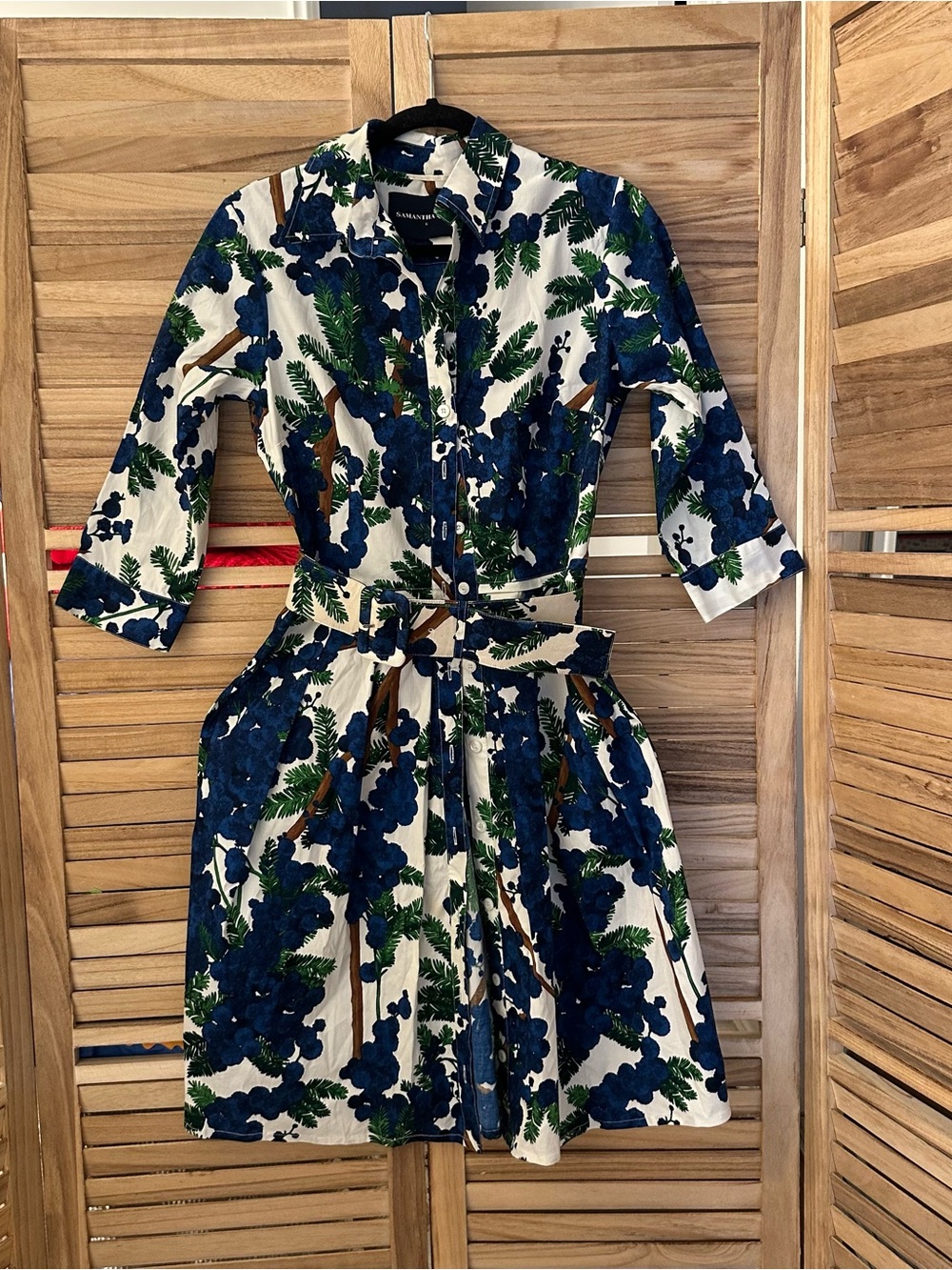 SAMANTHA SUNG Audrey floral-print Midi Button Down dress size 6